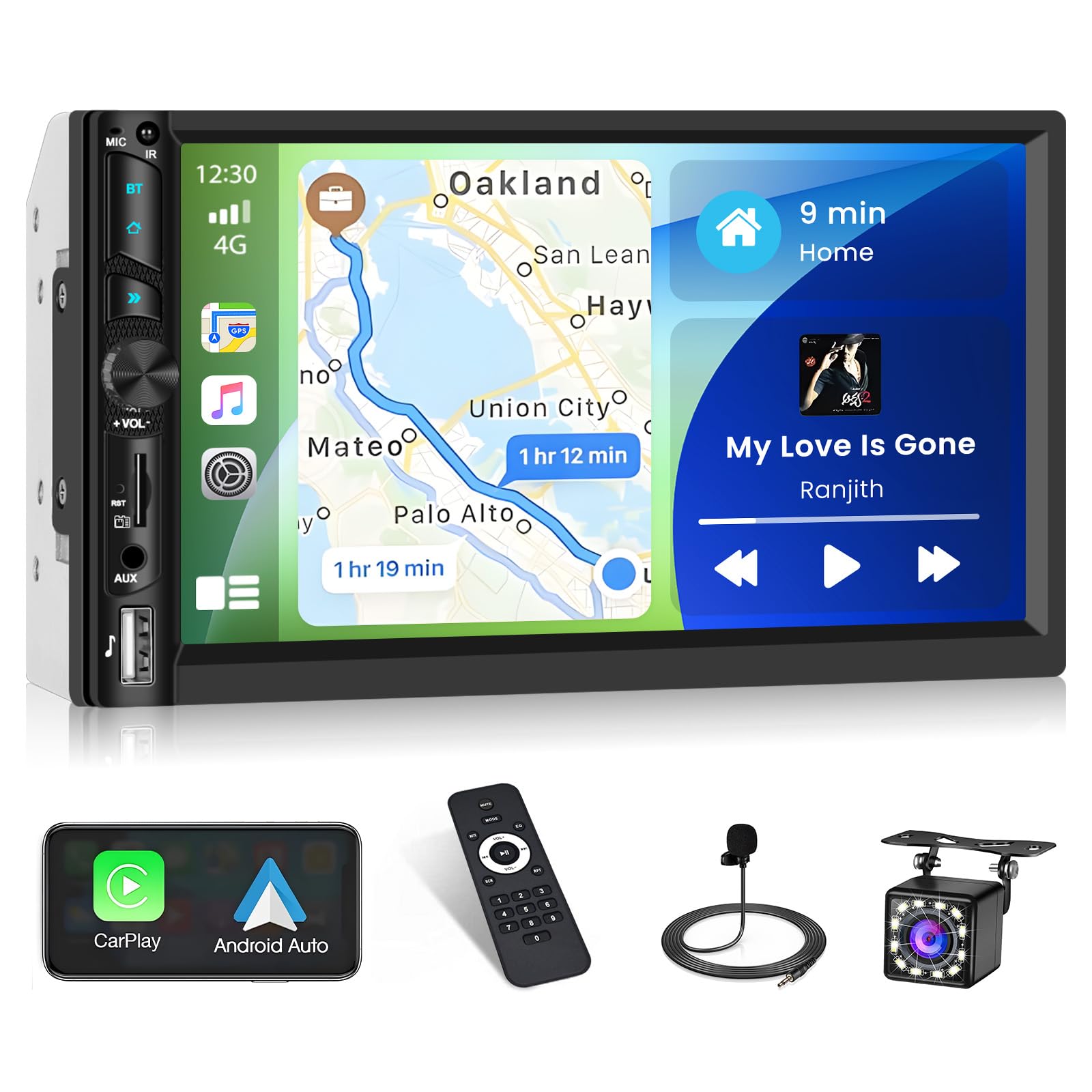 Autoradio Bluetooth 2 Din 7" Touchscreen con Carplay