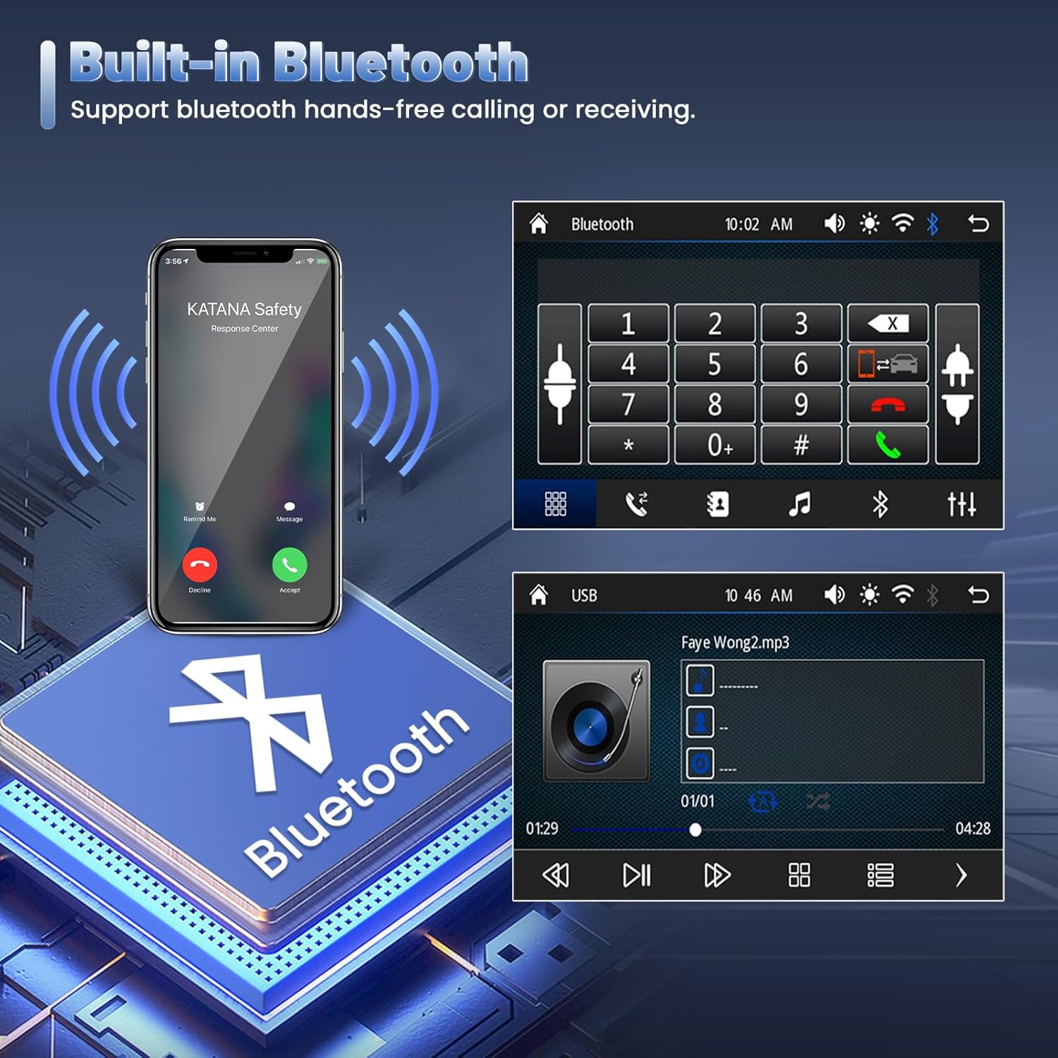 Autoradio Bluetooth 2 Din 7" Touchscreen con Carplay - immagine 4