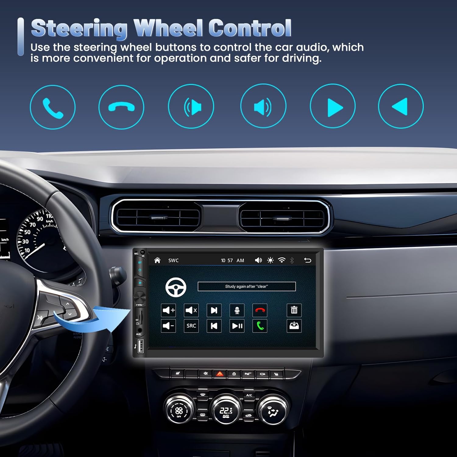 Autoradio Bluetooth 2 Din 7" Touchscreen con Carplay - immagine 6