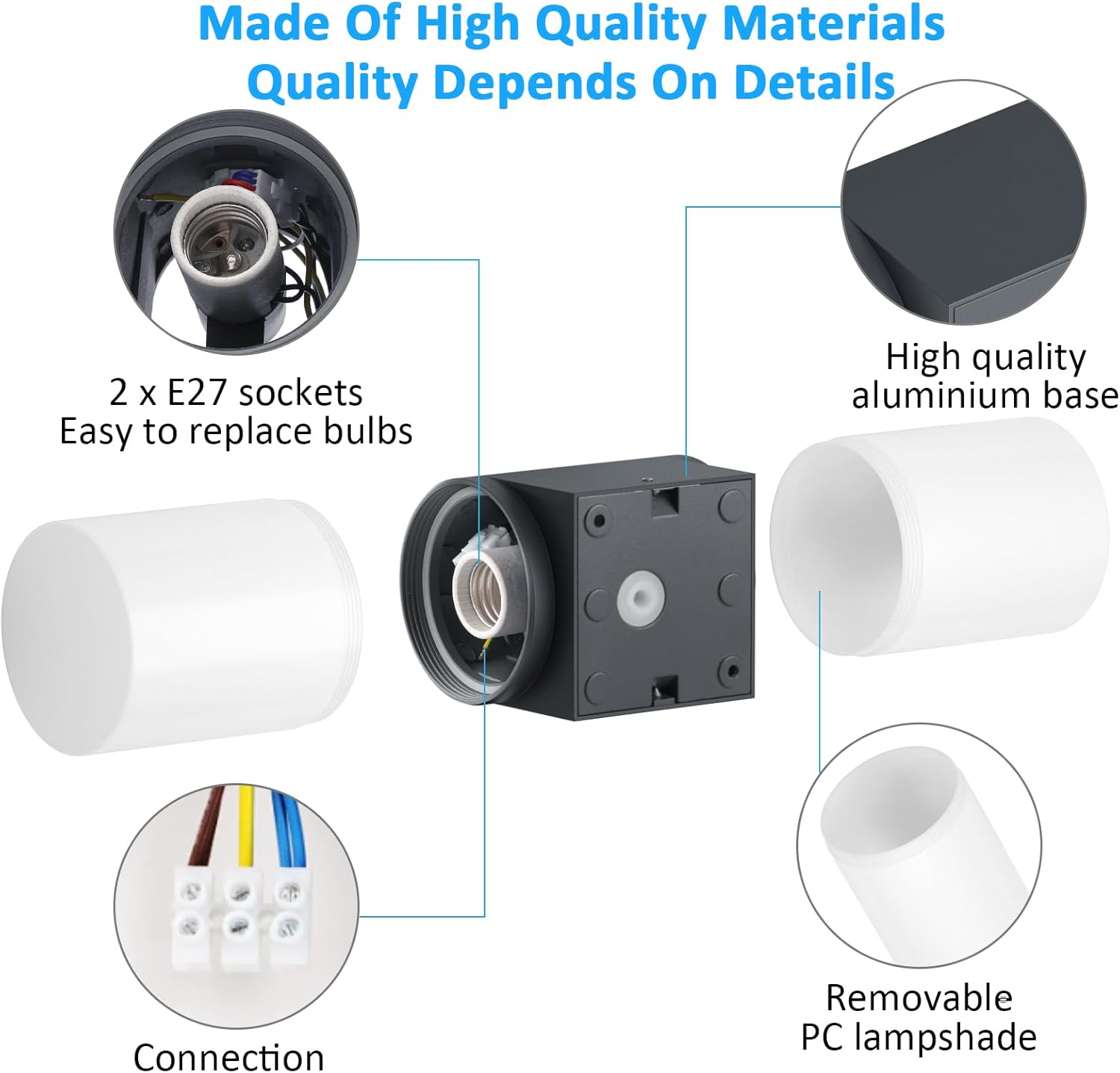 Klighten Applique da Parete E27 Esterno/Interno IP54 - immagine 2