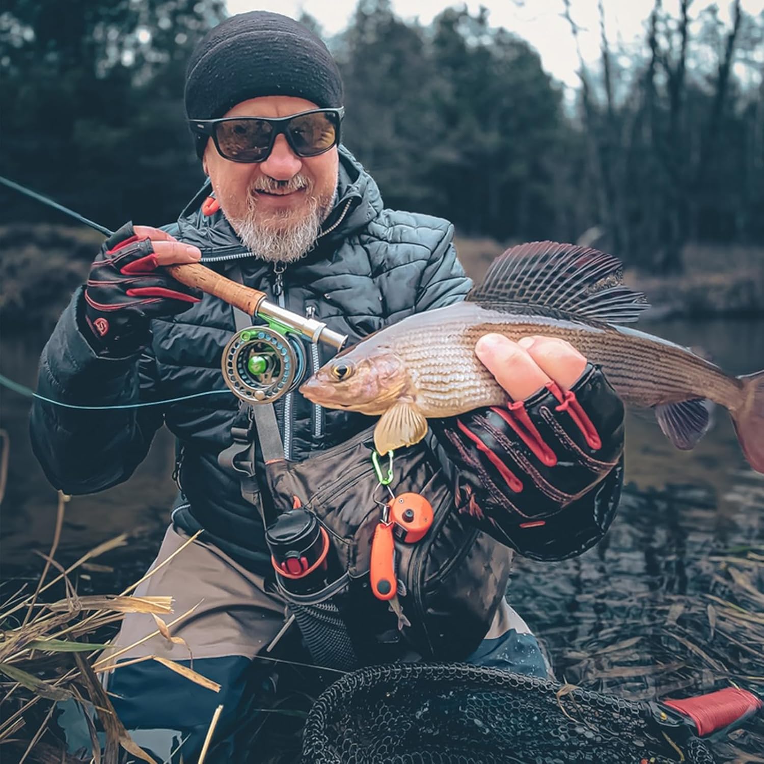 Raprance Traspirante Stockingfoot Vita Alta Pesca Wading Pants Waders - immagine 2