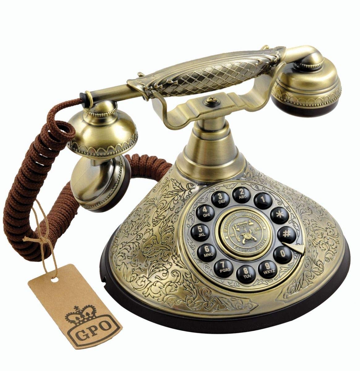 GPO Duchess Telefono a Quadrante Push Button, Stile Retrò, Oro
