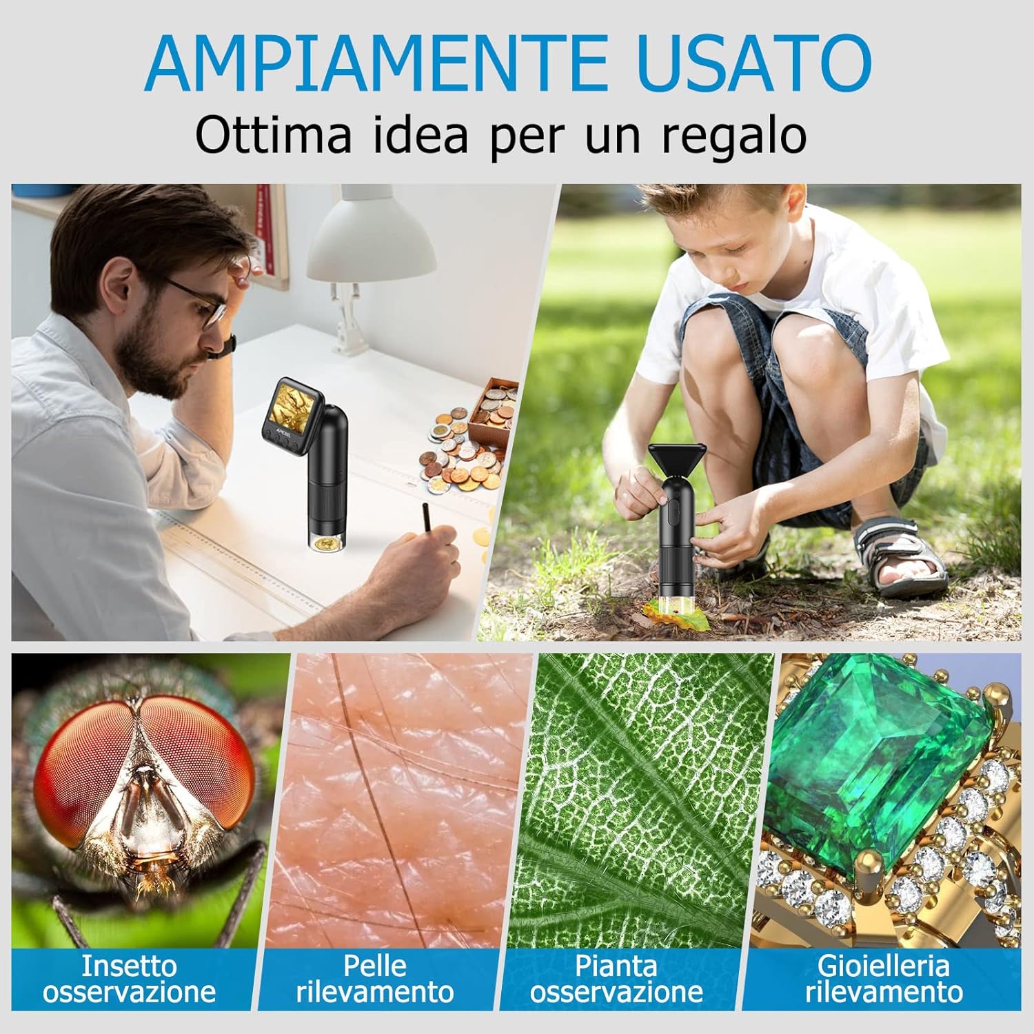 Microscopio Digitale Palmare LCD 800x con LED - immagine 6