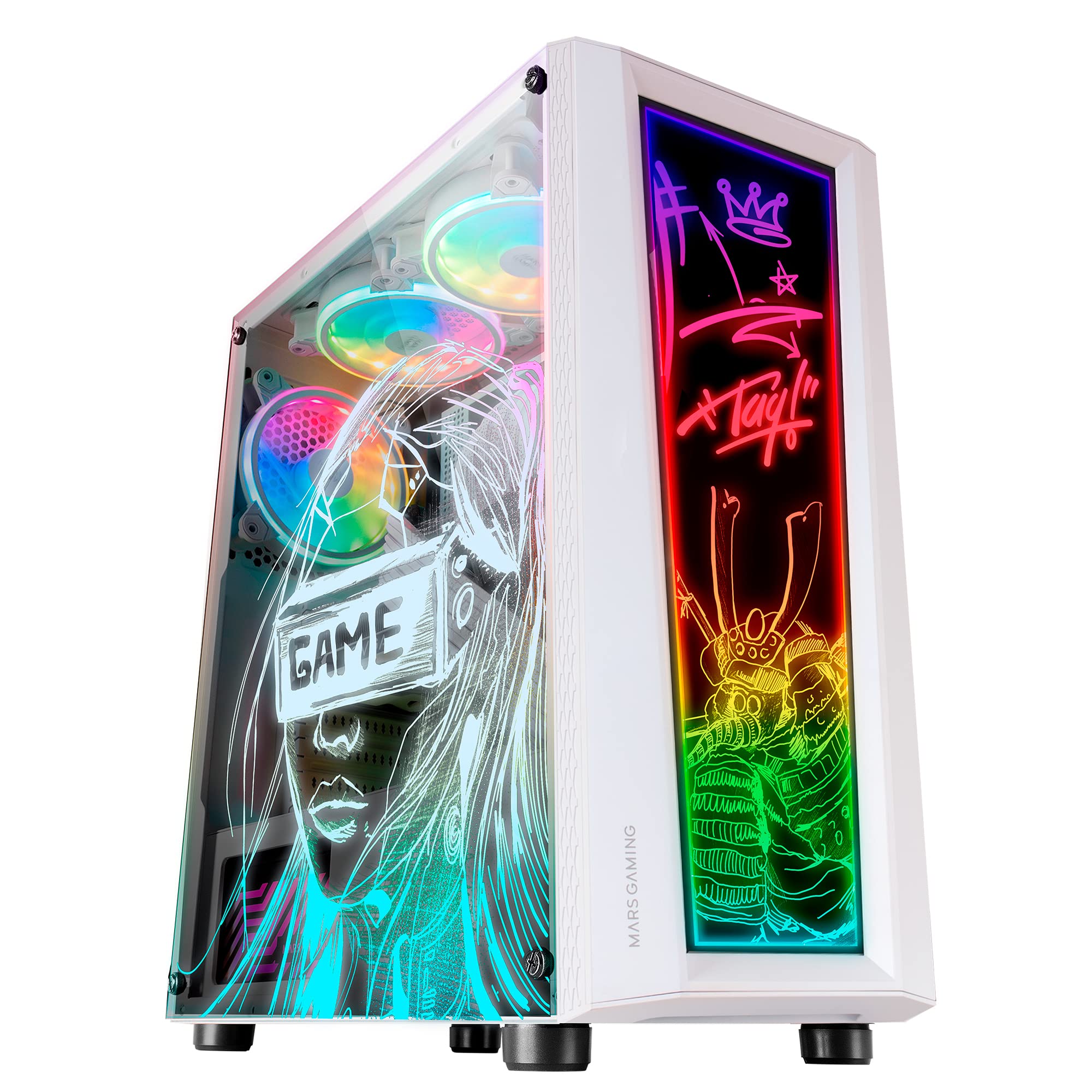 Mars Gaming MC-ART Bianco - Case PC Gaming ATX