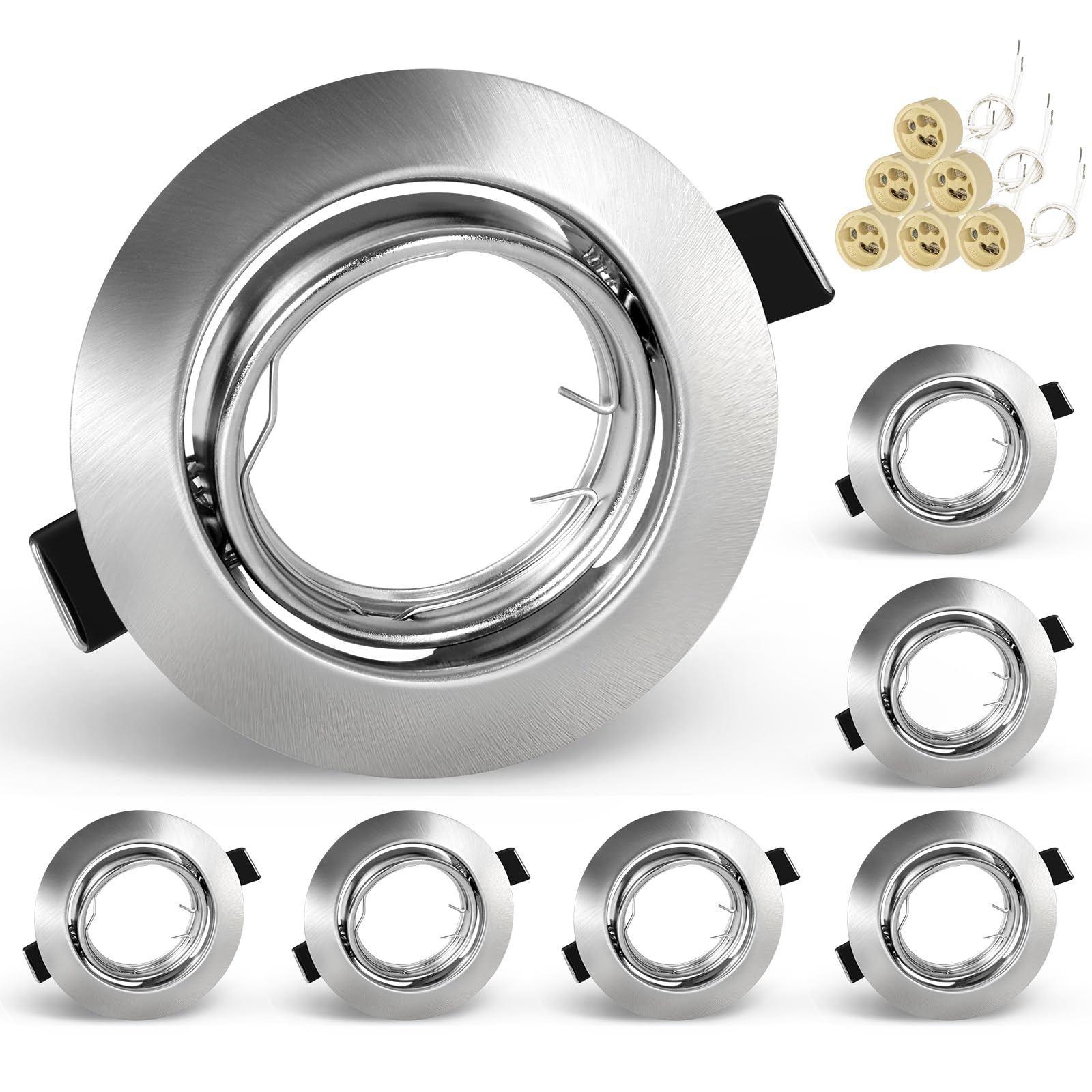 Set 6 Faretti da Incasso GU10 Orientabili 230V