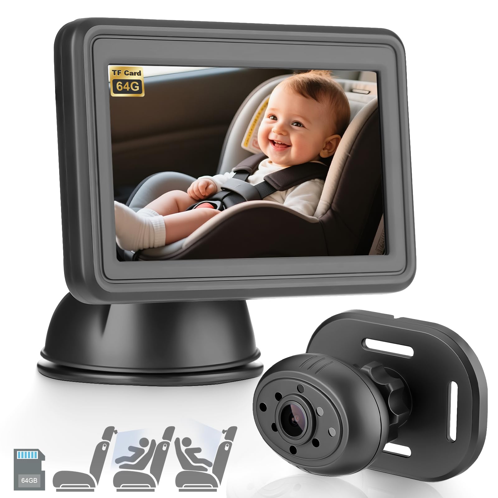 Fotocamera Auto Bambini HD 1080P con Monitor 4.3"