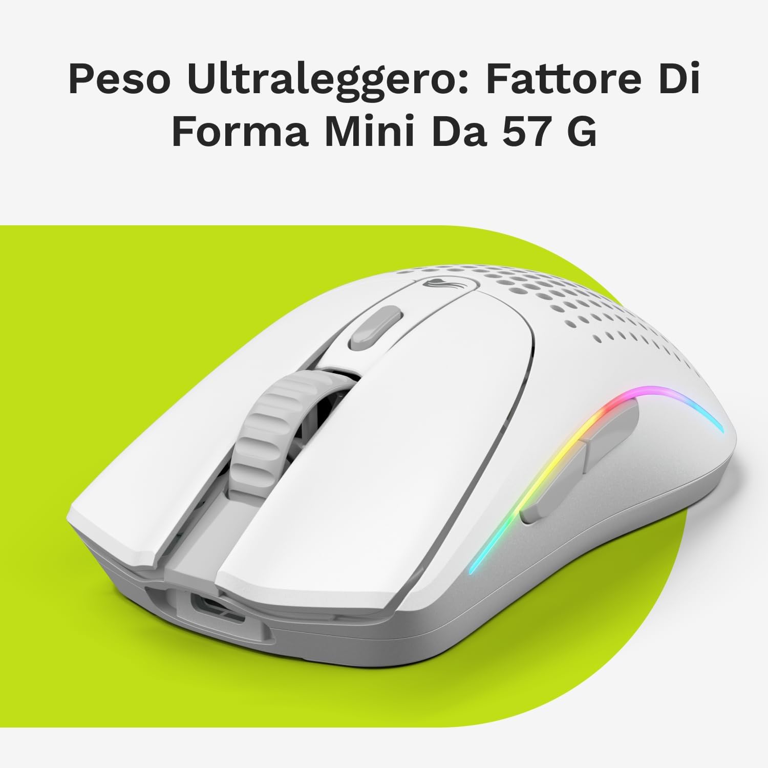 Glorious Model O 2 Mini Wireless Gaming Mouse - Bianco - immagine 3