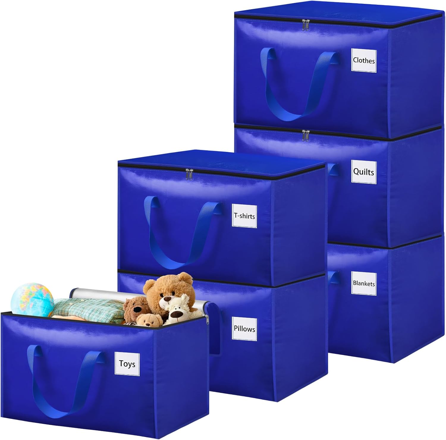 Withosent 6 Pezzi Borsa Portaoggetti 100L, Blu