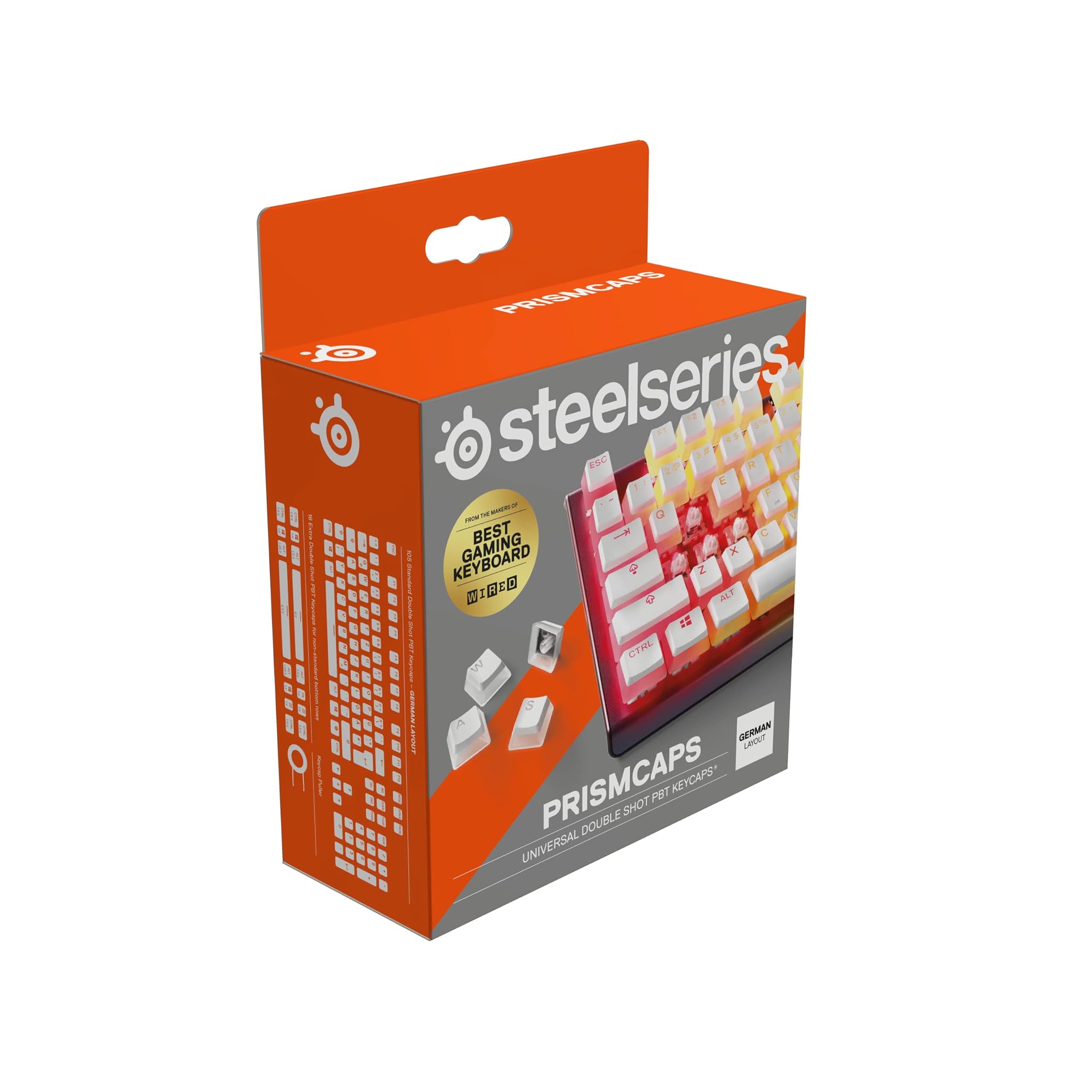 Steelseries PrismCaps - Copritasteri PBT Doppio Colpo, Bianco