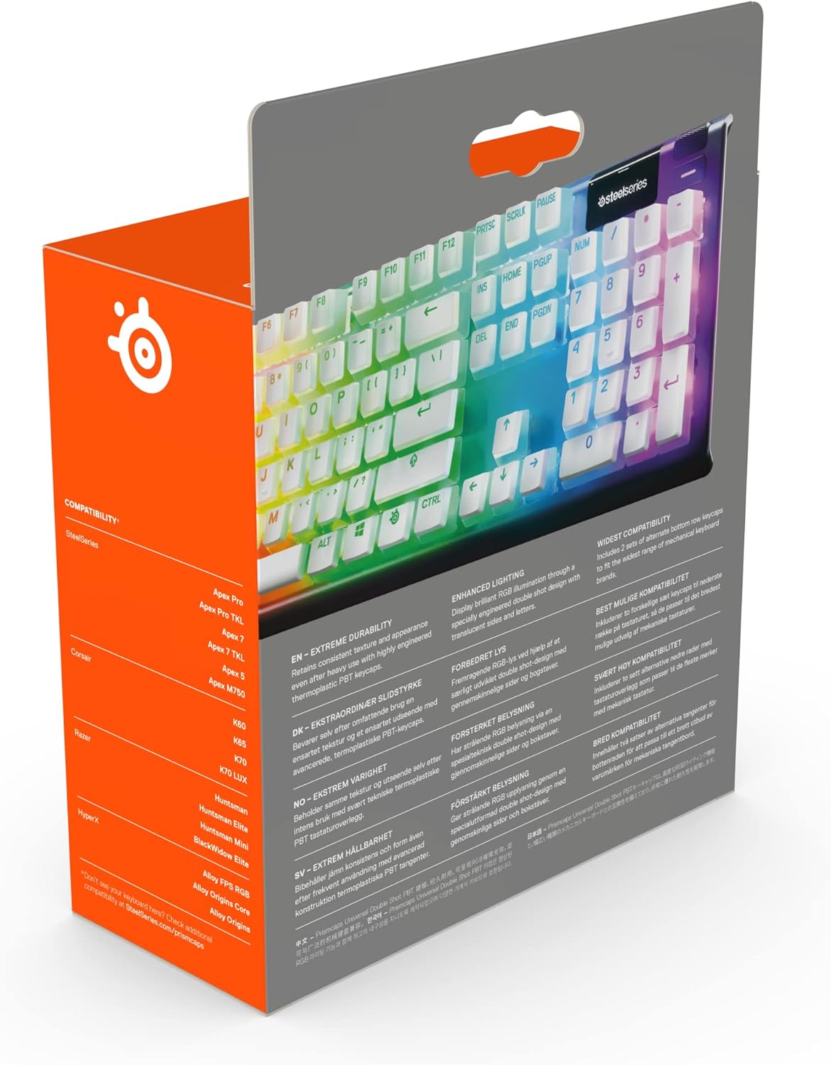 Steelseries PrismCaps - Copritasteri PBT Doppio Colpo, Bianco - immagine 10