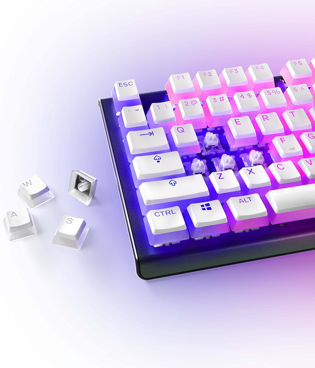 Steelseries PrismCaps - Copritasteri PBT Doppio Colpo, Bianco - immagine 5