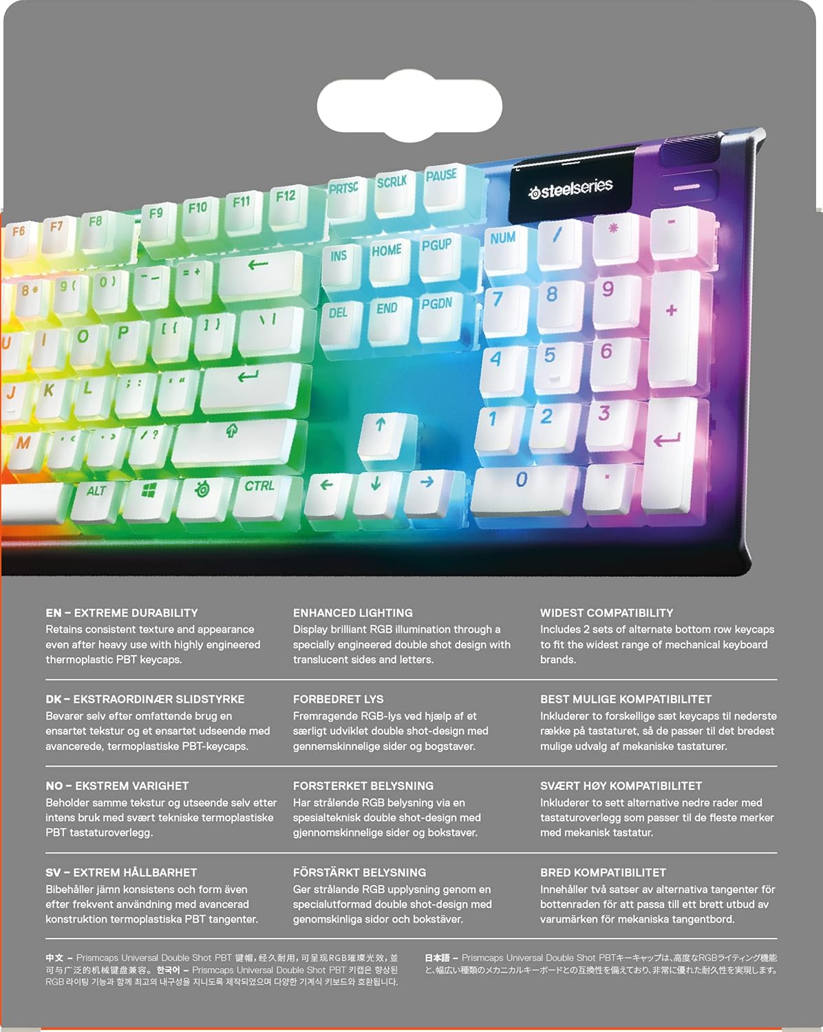 Steelseries PrismCaps - Copritasteri PBT Doppio Colpo, Bianco - immagine 9