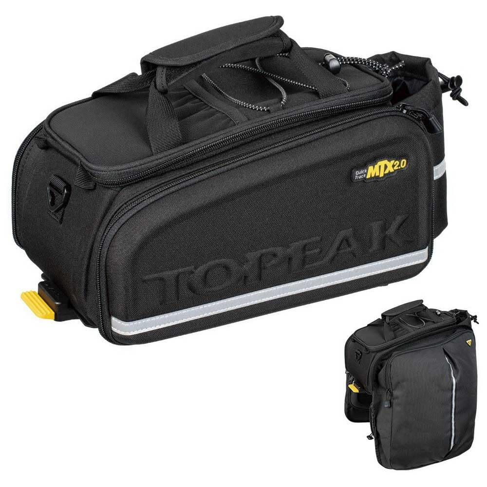 Topeak MTX 2.0 TrunkBag EXP - Borsa portabagagli impermeabile con lati espandibili, compatibile con tutti i portapacchi MTX QuickTrack 2.0, colore: nero