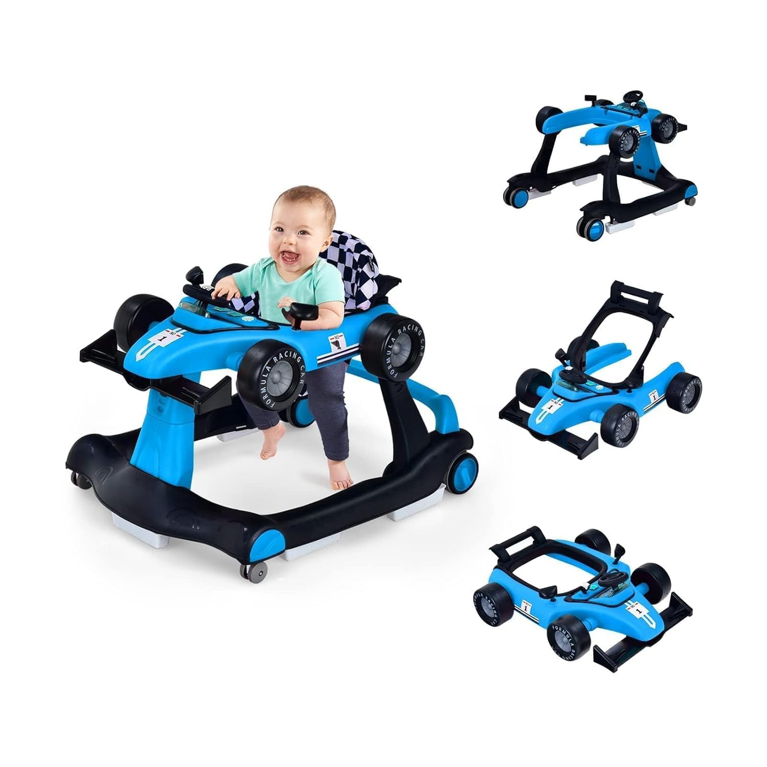 Fantask Girello Pieghevole 4 in 1 a Forma di Auto