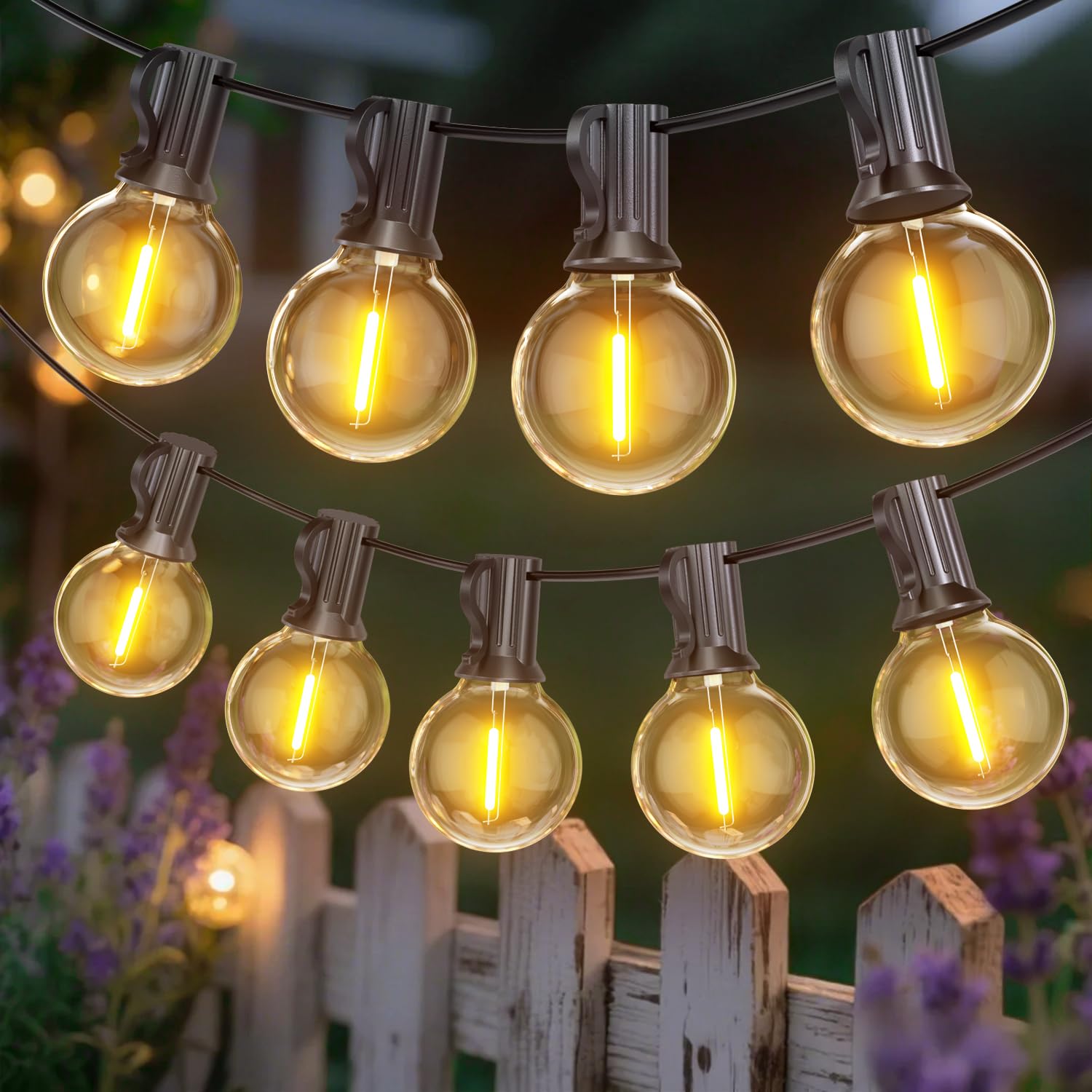 Toipwen Catena Luminosa Esterno 30M con 50+2 Lampadine