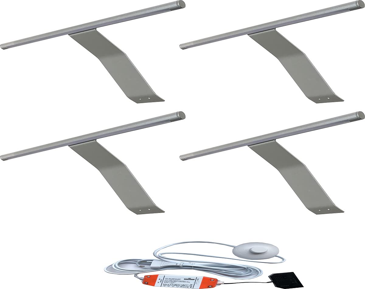 Acce Lampada a LED per Armadio in Alluminio (4 pz)