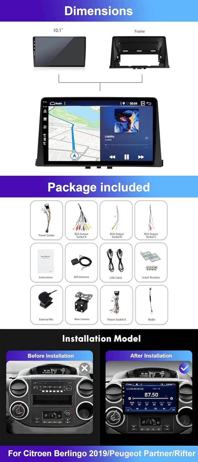 Autoradio Android 10" HD Multi-Touch Screen 6G+128G - immagine 2