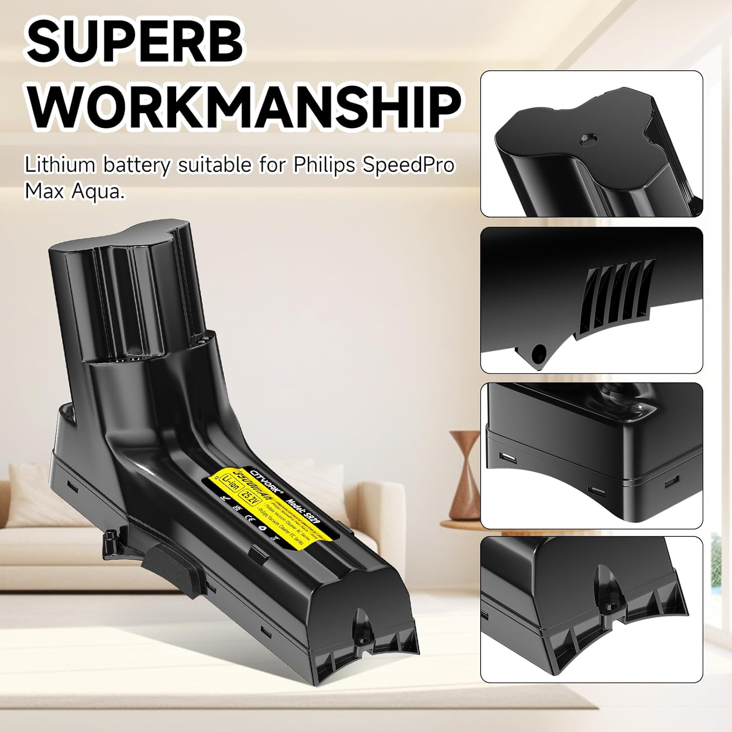 Cityork Batteria 25.2V/3500mAh per Philips SpeedPro Max - immagine 3