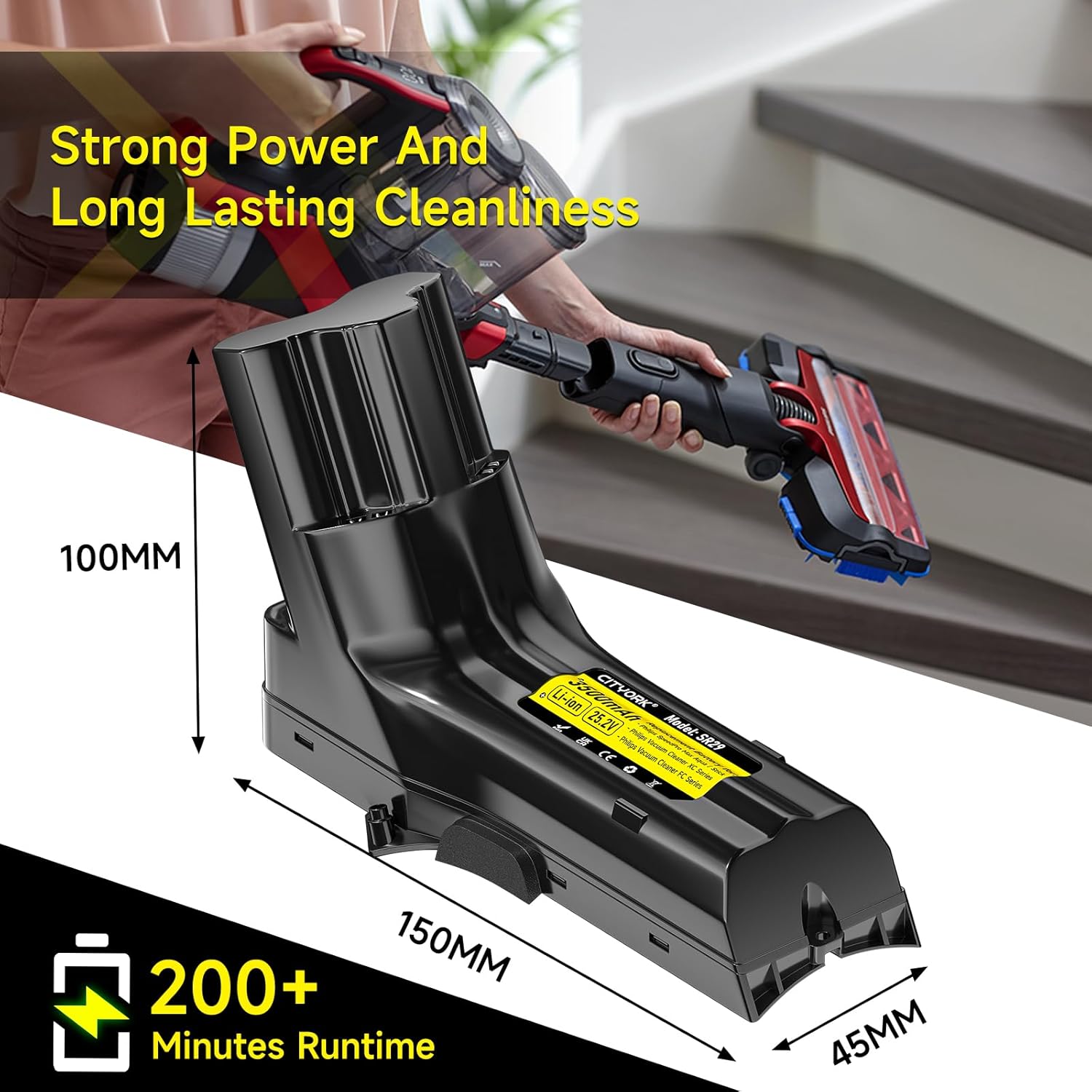 Cityork Batteria 25.2V/3500mAh per Philips SpeedPro Max - immagine 6