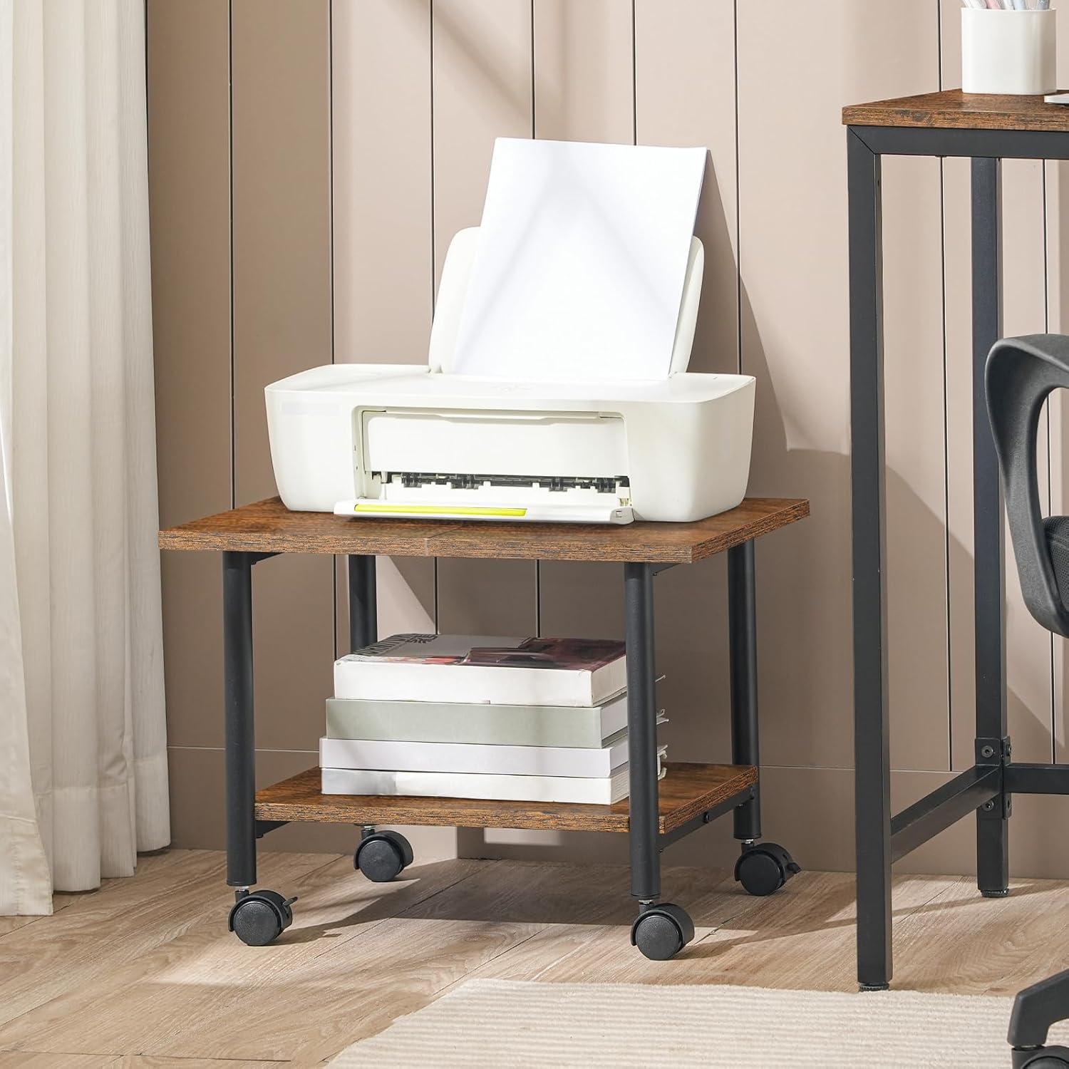 Hoobro Supporto per Stampante 2 Ripiani con Rotelle - immagine 3