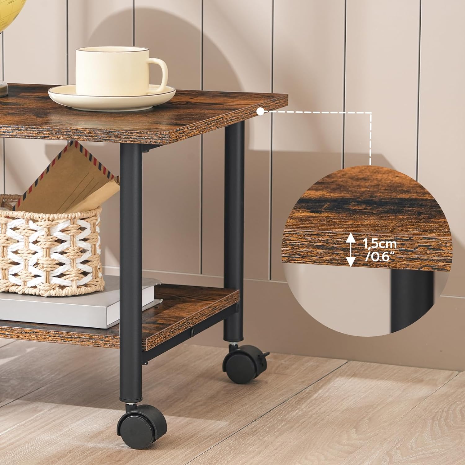 Hoobro Supporto per Stampante 2 Ripiani con Rotelle - immagine 8