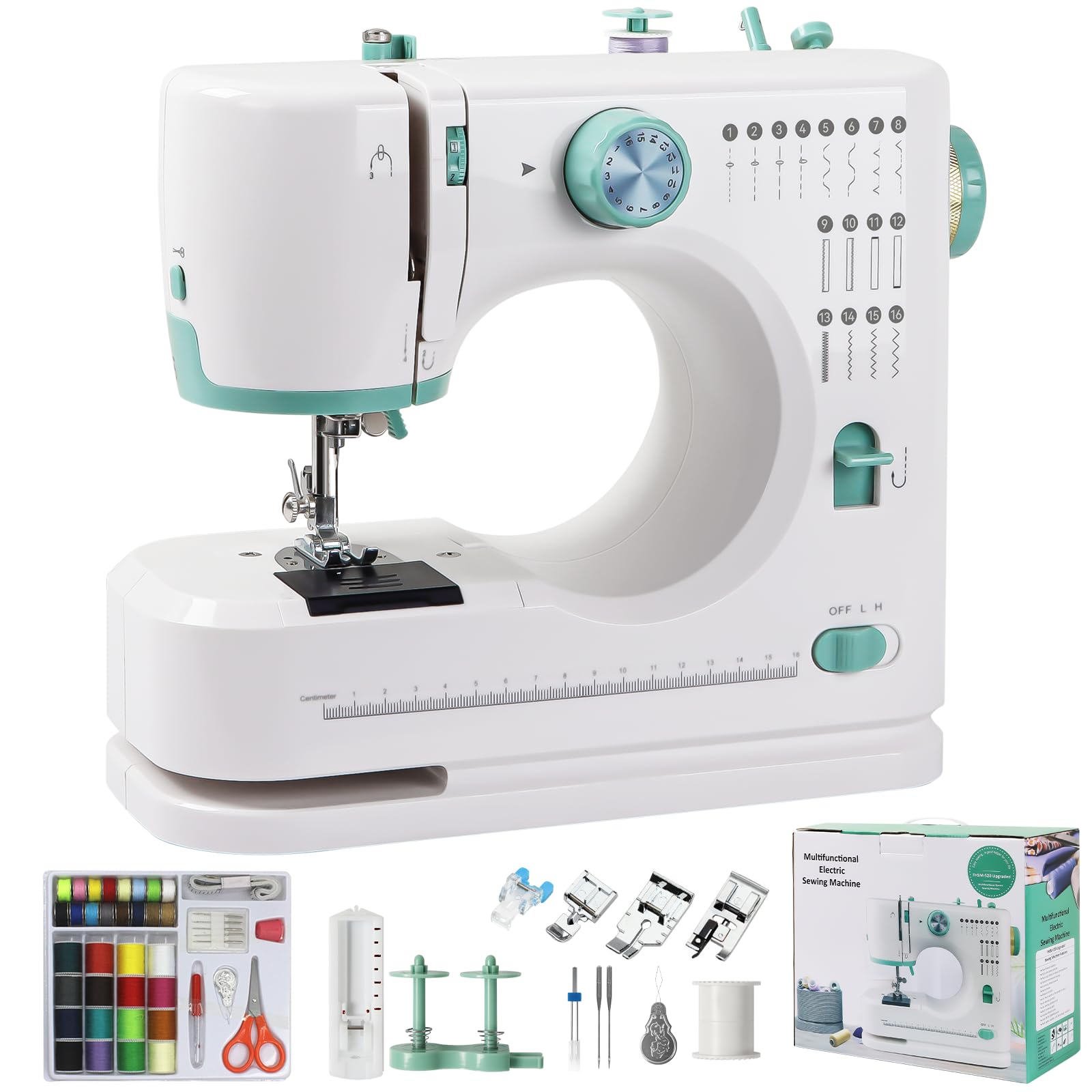 Qoosea Macchina da Cucire Elettronica 16 Punti