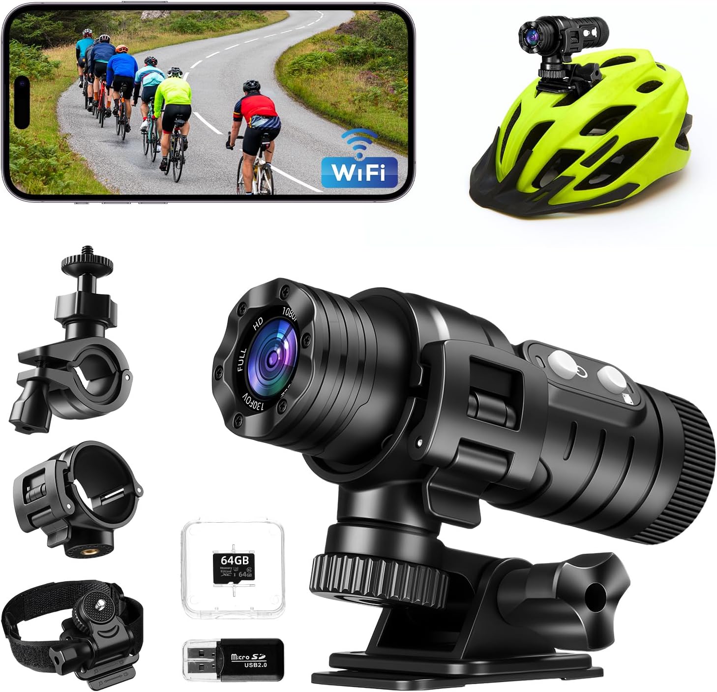 Aiker - Dash Cam Moto Professionale WiFi 1080P HD - immagine 1