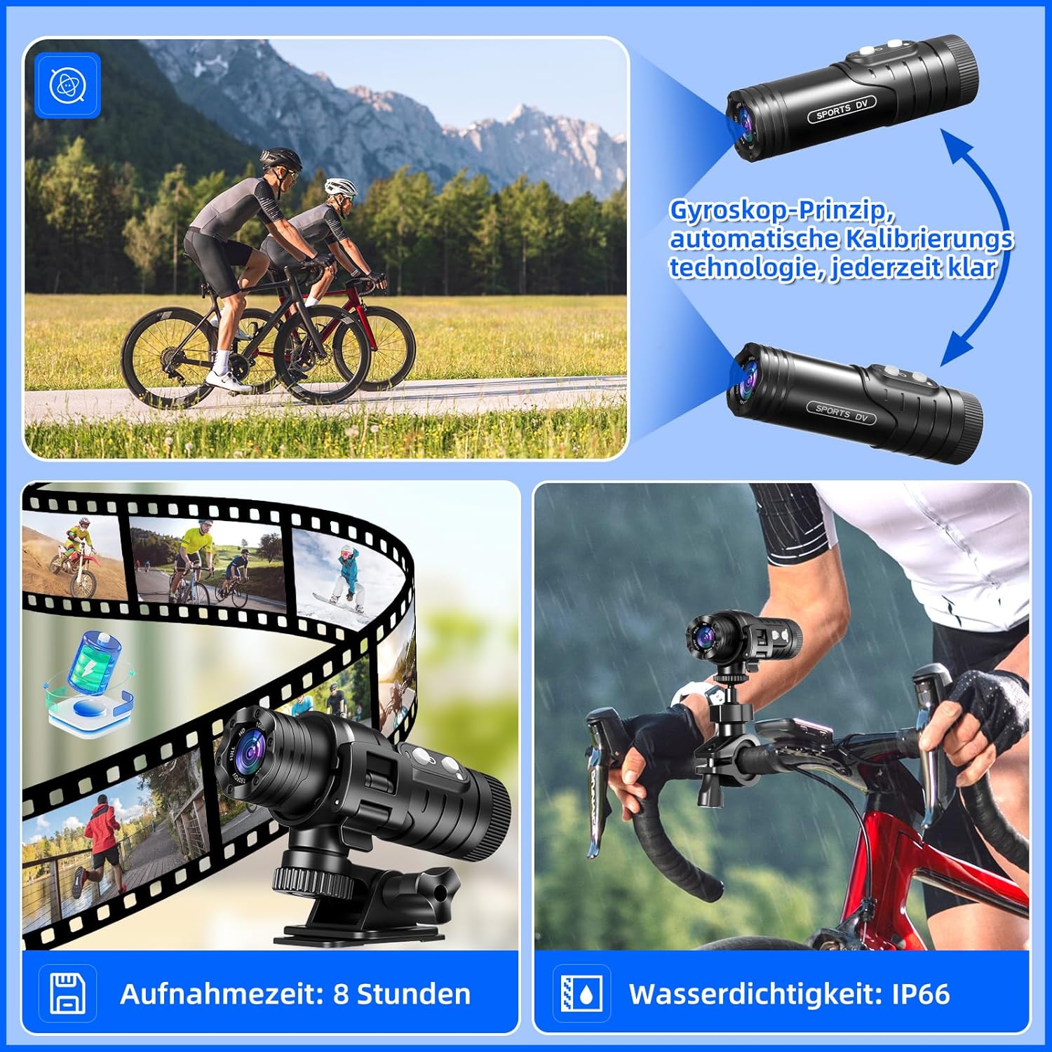 Aiker - Dash Cam Moto Professionale WiFi 1080P HD - immagine 4