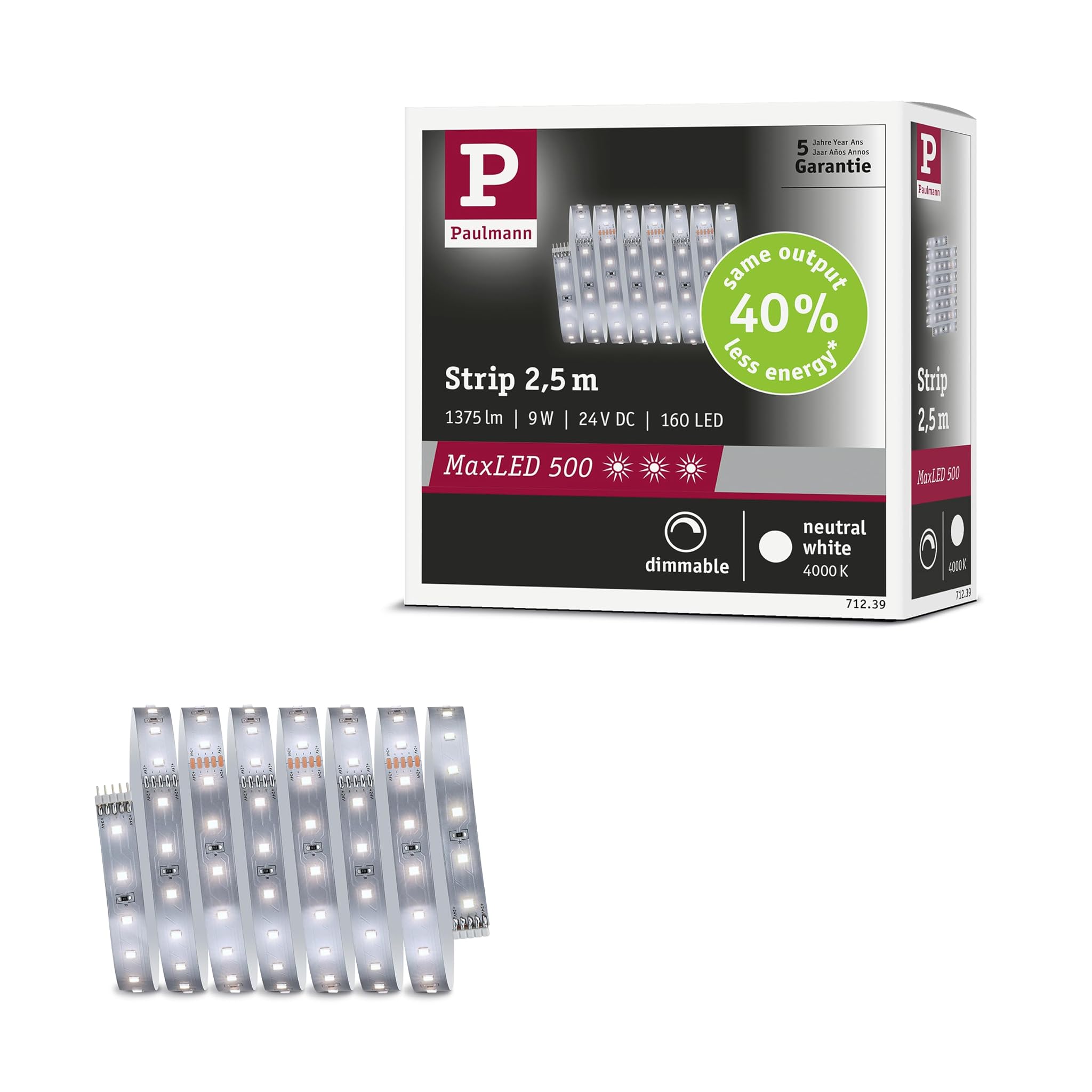 Paulmann MaxLED 71239 - Striscia LED 2,5m Bianco Neutro