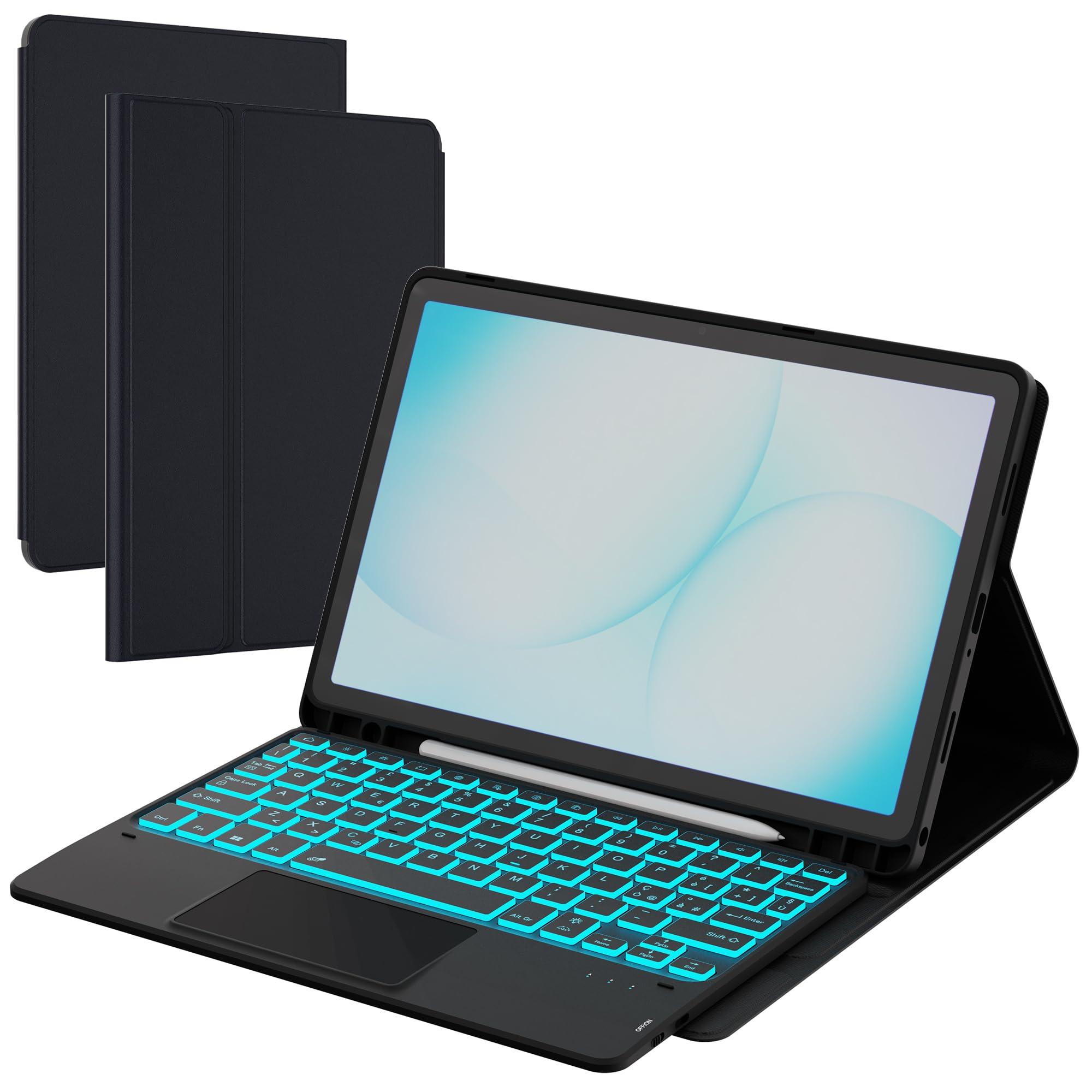 Custodia Tastiera per Samsung Galaxy Tab A11 Plus / A9+ 11", Nero