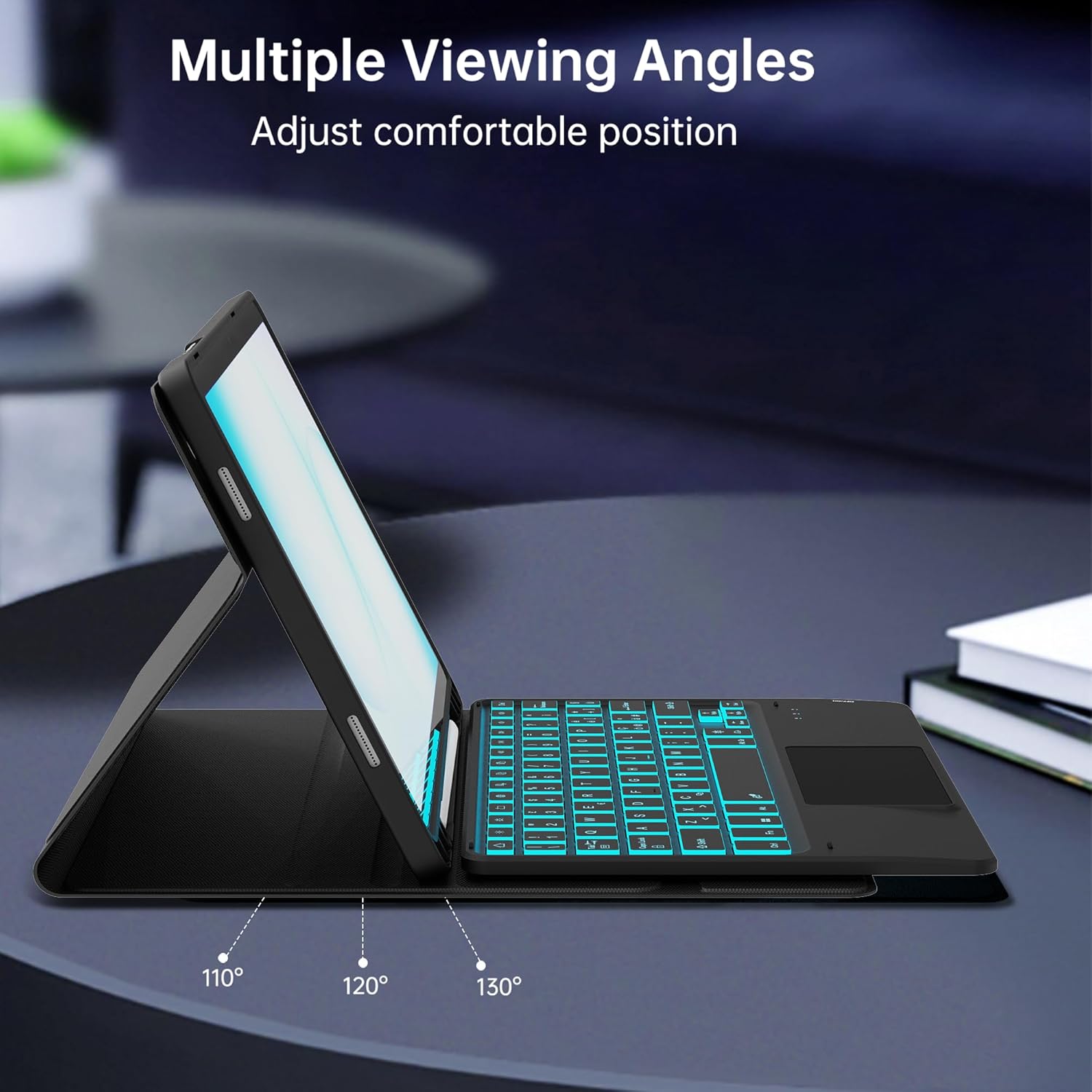 Custodia Tastiera per Samsung Galaxy Tab A11 Plus / A9+ 11", Nero - immagine 5