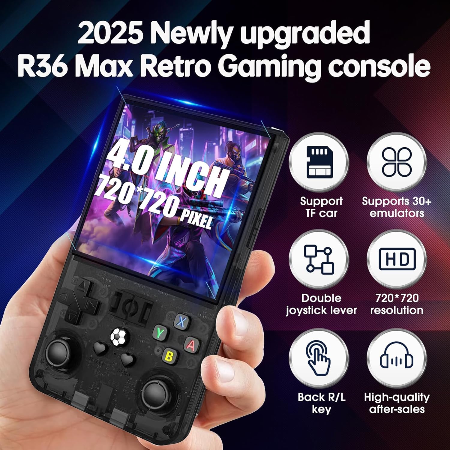 Console di Gioco Portatile Retrò R36MAX Nera - immagine 3