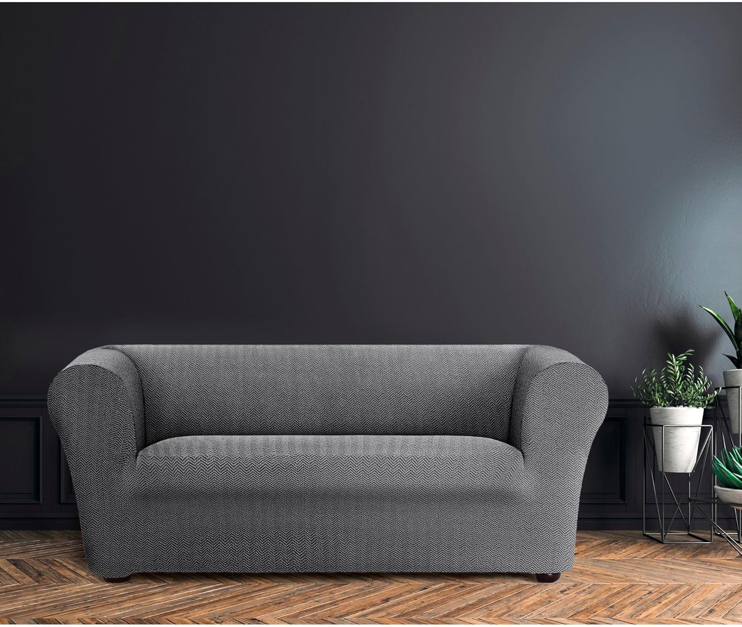 ECOMMERC3 | Copridivano misura 3 posti bielastico super elastico divani Chester e Klippan - Copridivano colore grigio scuro protettivo traspirante, vestibilità massima con schiuma di tenuta e gomme - immagine 3