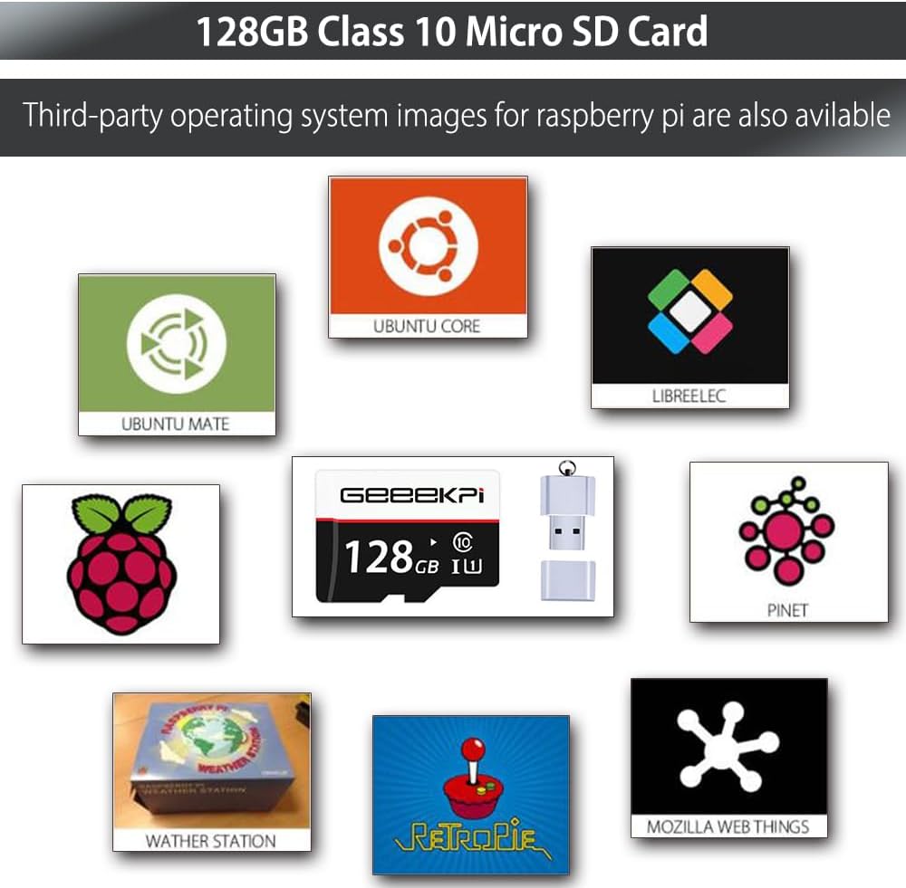 Geeekpi Raspberry Pi 4 8GB Starter Kit - 128GB Edition - immagine 6