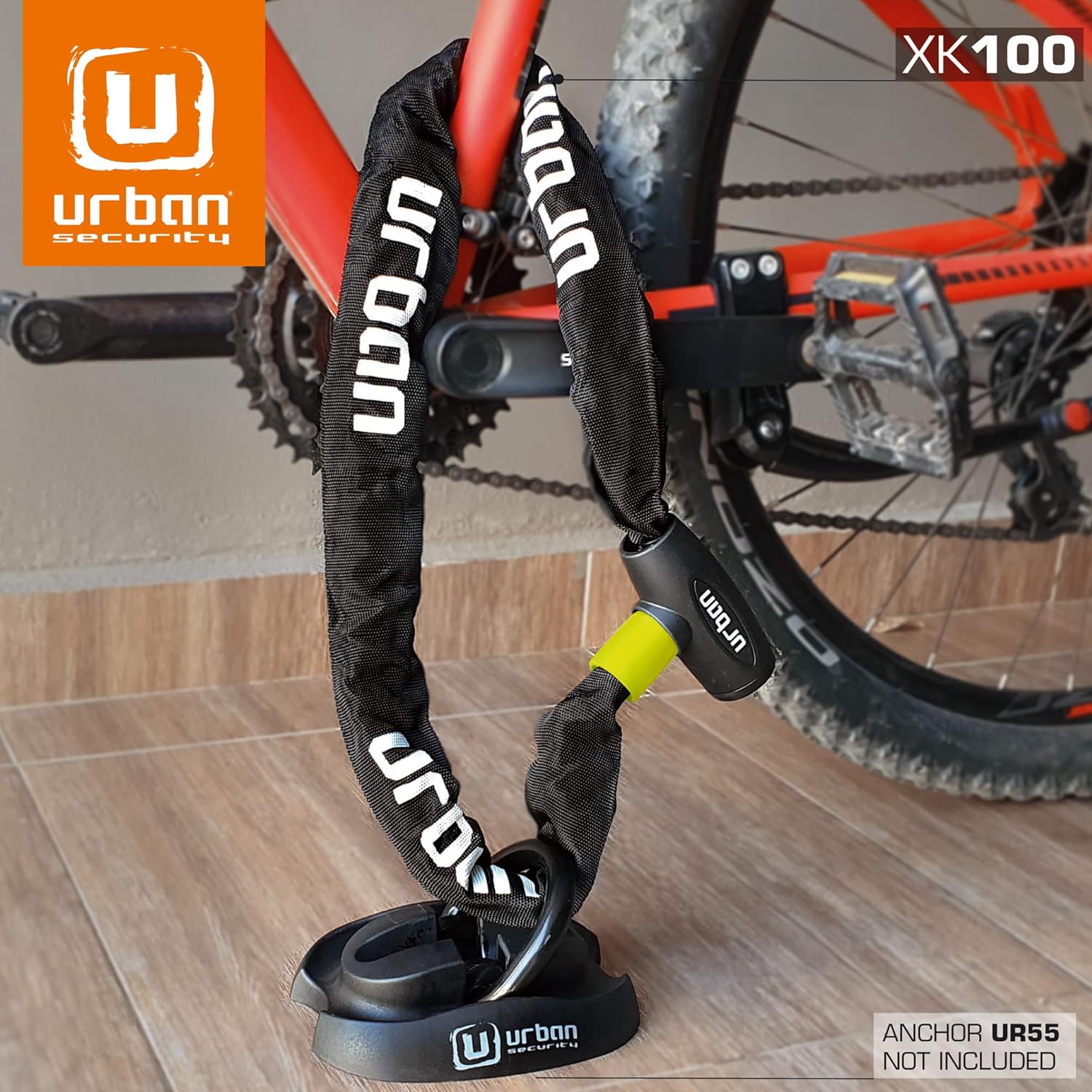 URBAN XK100 Lucchetto Bici Antifurto Catena 100cm - immagine 2