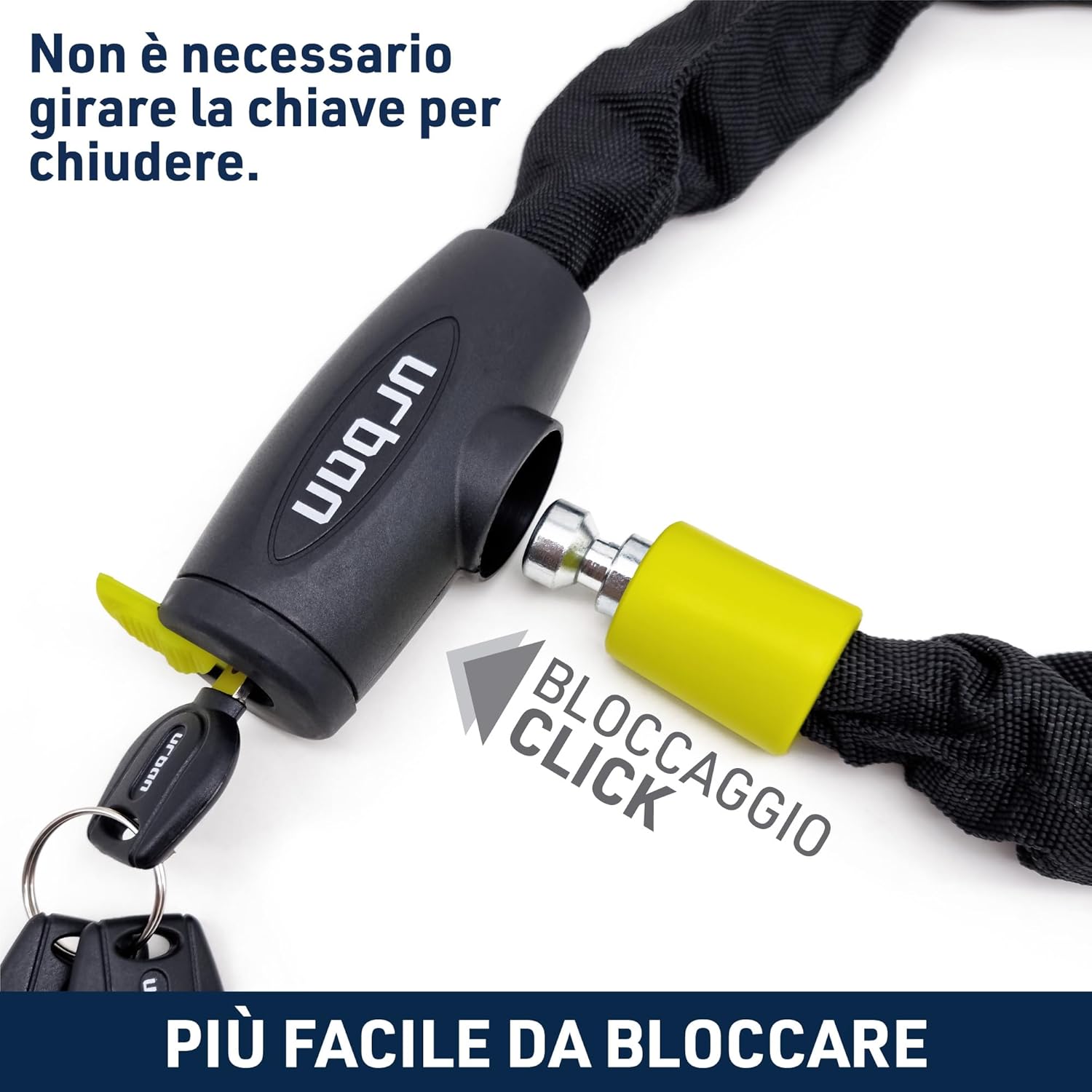 URBAN XK100 Lucchetto Bici Antifurto Catena 100cm - immagine 6