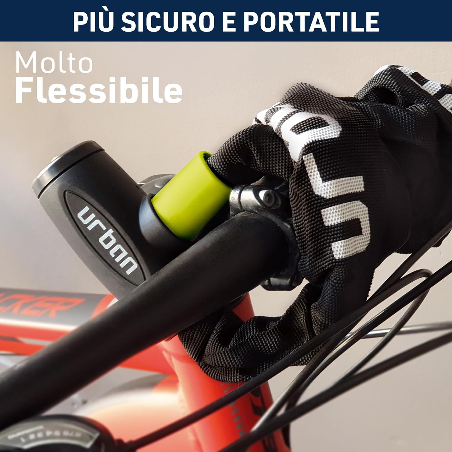 URBAN XK100 Lucchetto Bici Antifurto Catena 100cm - immagine 8