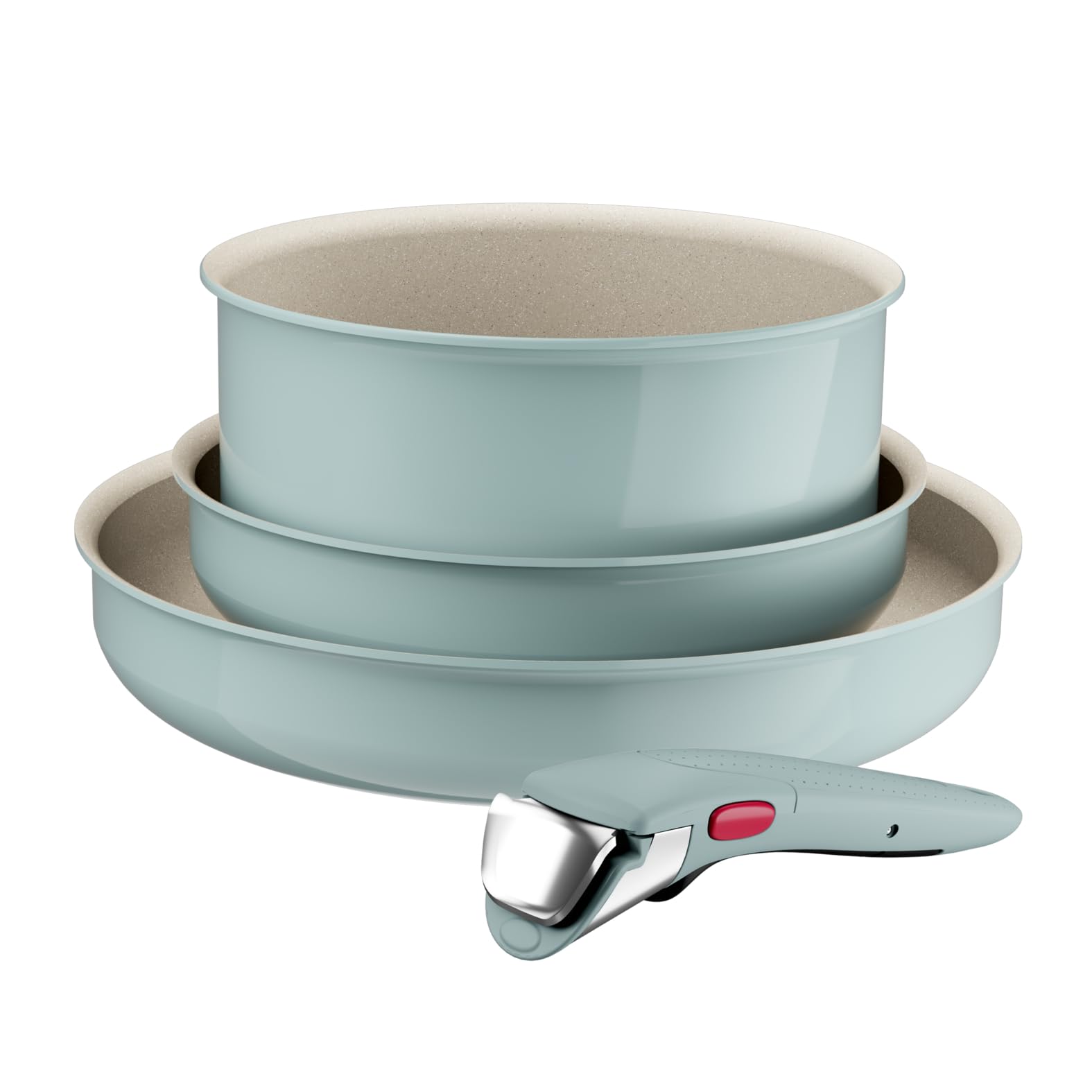 Lagostina Ingenio Pastel - Set Padelle Antiaderenti 4 Pz, Salvia