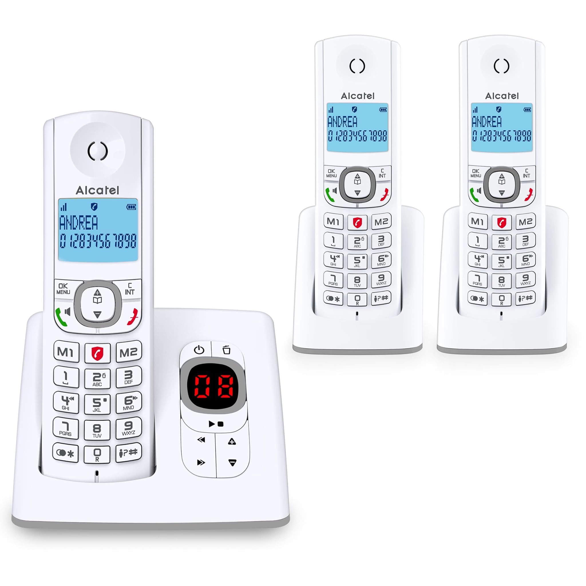 Alcatel F530 Voice Trio - Telefono Cordless DECT