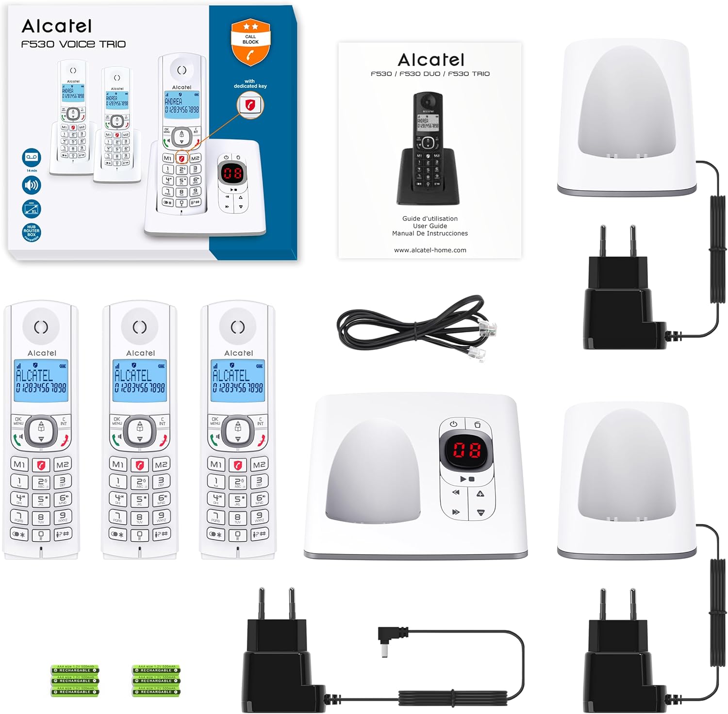 Alcatel F530 Voice Trio - Telefono Cordless DECT - immagine 5