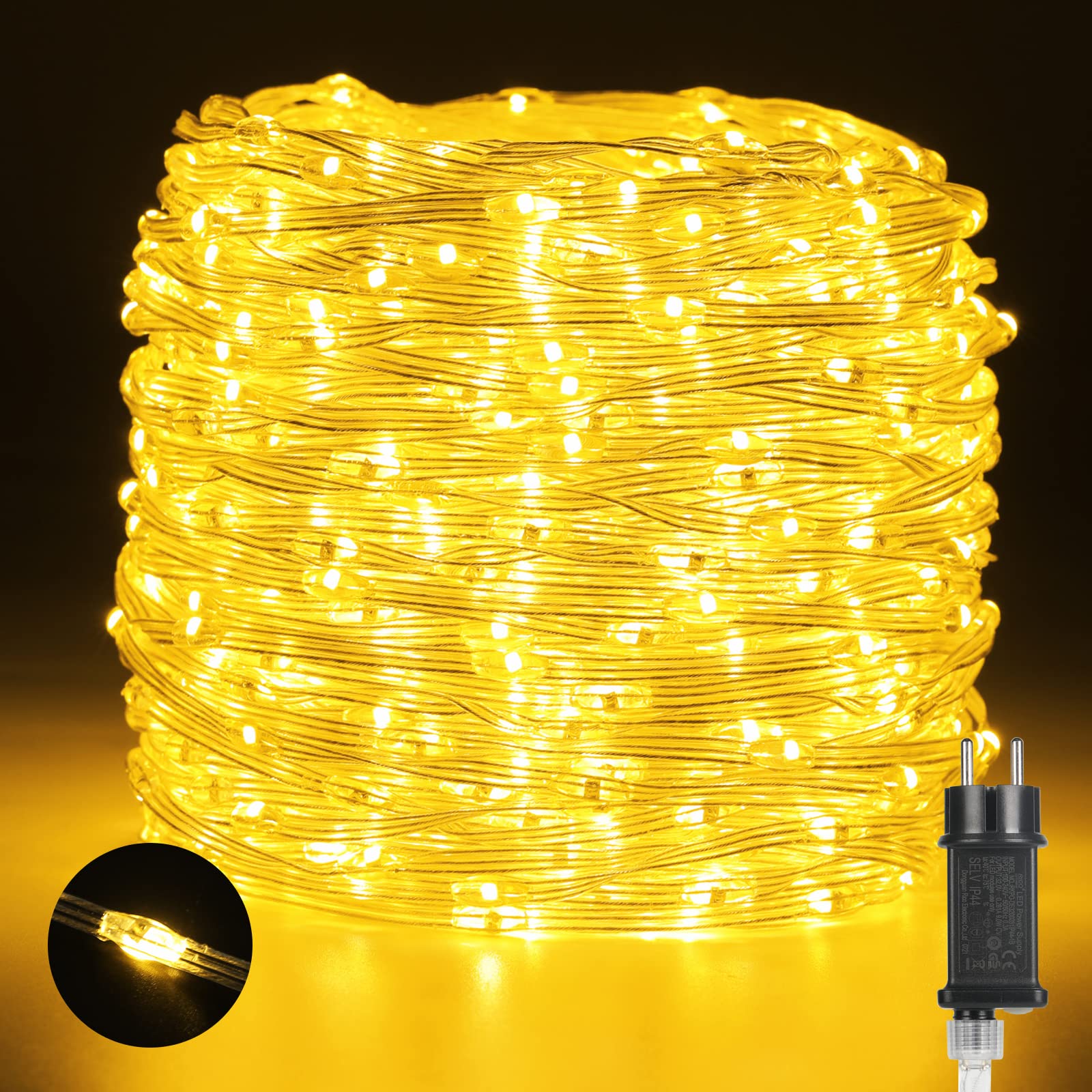 Quntis Luci Natale Esterno 50 Metri 1000 LED IP65