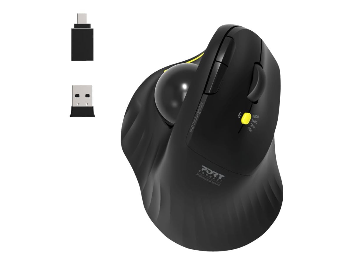 Port Connect Mouse Ergonomico Trackball Wireless Bluetooth