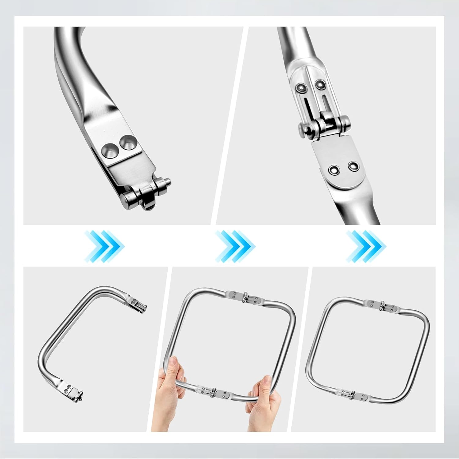 3 Pezzi Chiusura per Borsa Uncinetto 16-25cm - immagine 3