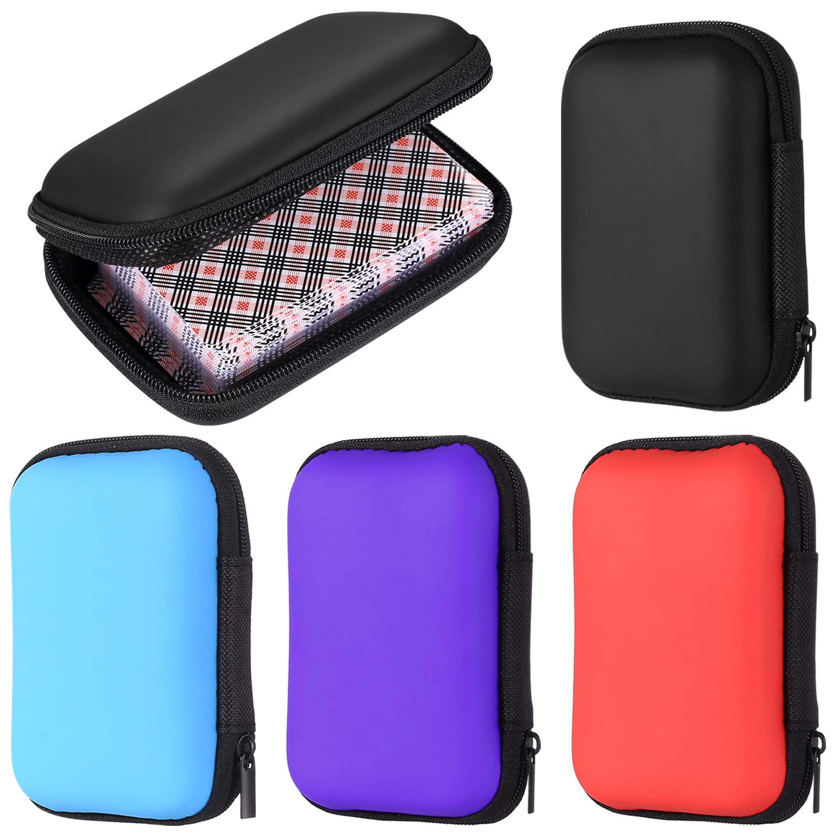 4 PzScatole per Carte da Gioco, Custodie per Carte da Gioco, Scatole per UNO Flip, Scatole Sacchetti Porta Cartes per Cuffie e Cavi Dati (4 Colori, 12 x 8 x 4 cm)