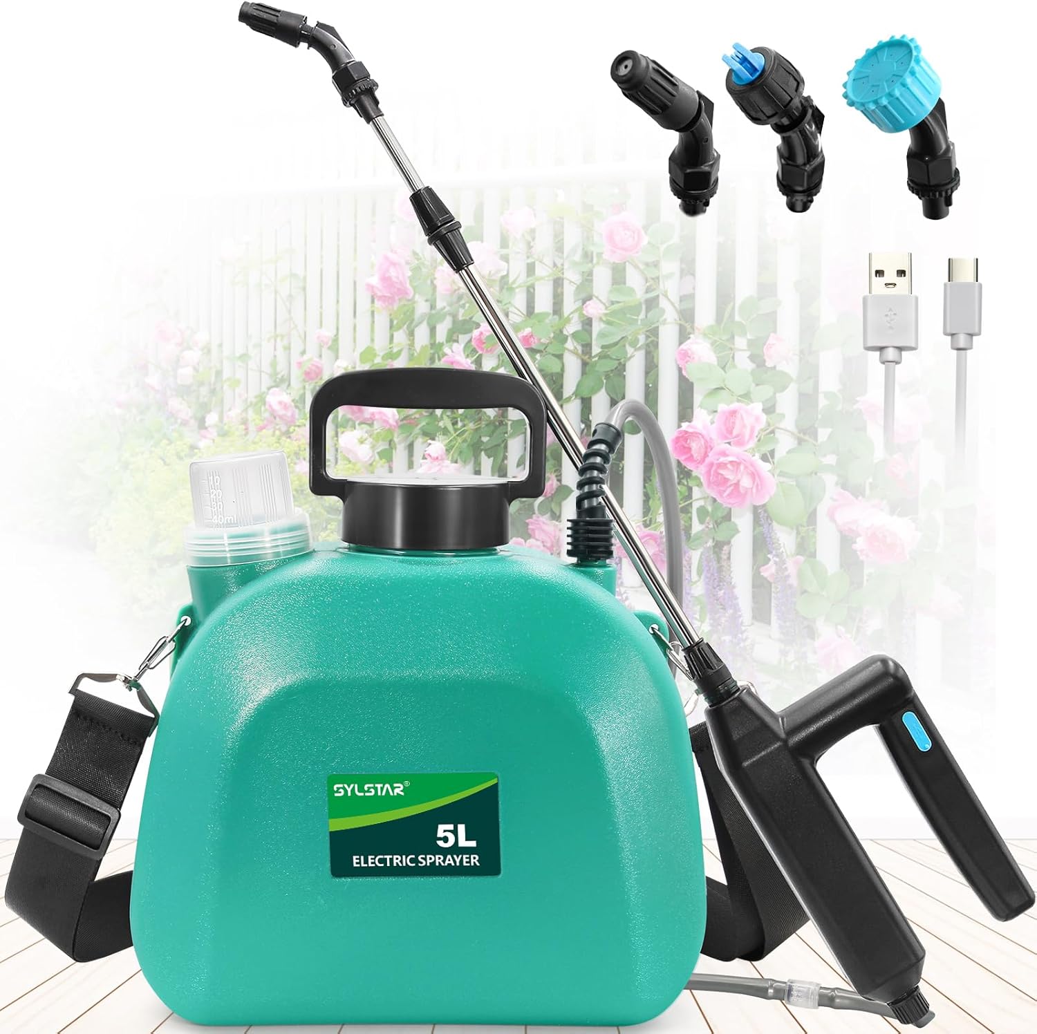 Sylstar Pompa Irroratrice a Batteria 5L, Verde