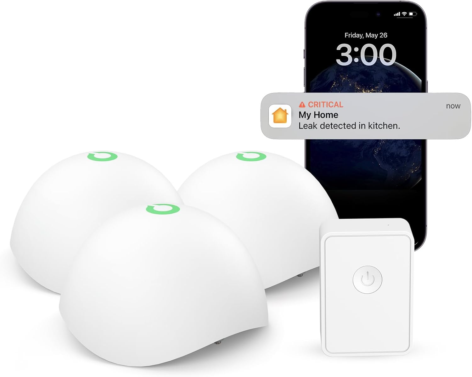 Meross 3 Rivelatori Acqua Smart per Apple HomeKit - immagine 1