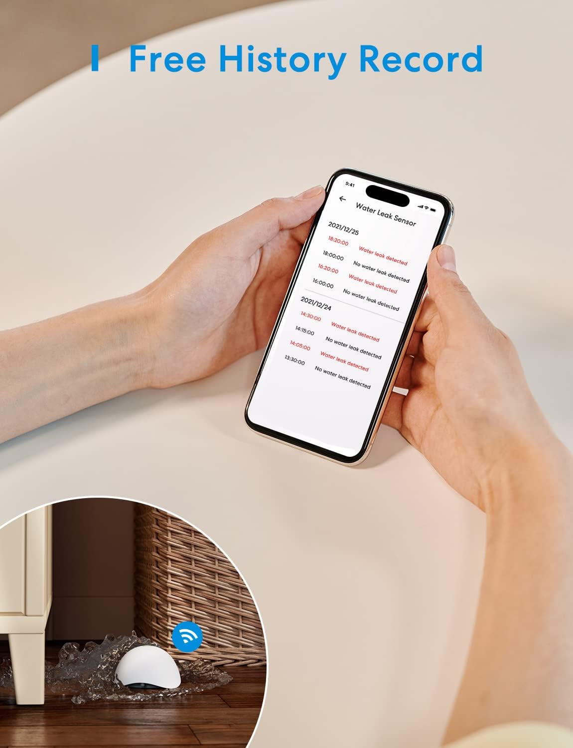 Meross 3 Rivelatori Acqua Smart per Apple HomeKit - immagine 4