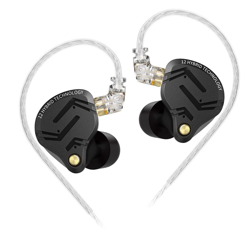 Kinboofi KZ ZS12 PRO X - Cuffie IEM Ibride 1DD+5BA, Nero