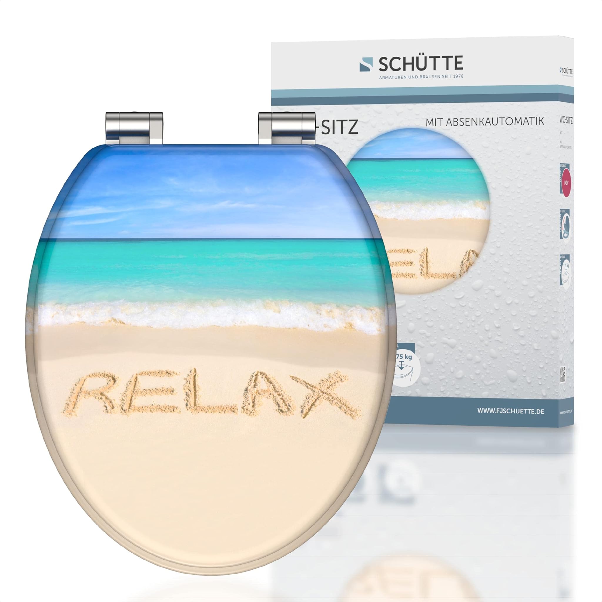 SCHÜTTE 80131 RELAX - Sedile WC in MDF, con abbassamento automatico