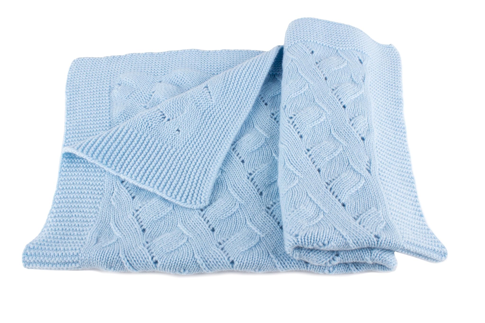 Love Cashmere Coperta da Bambino 100% Cashmere, Blu